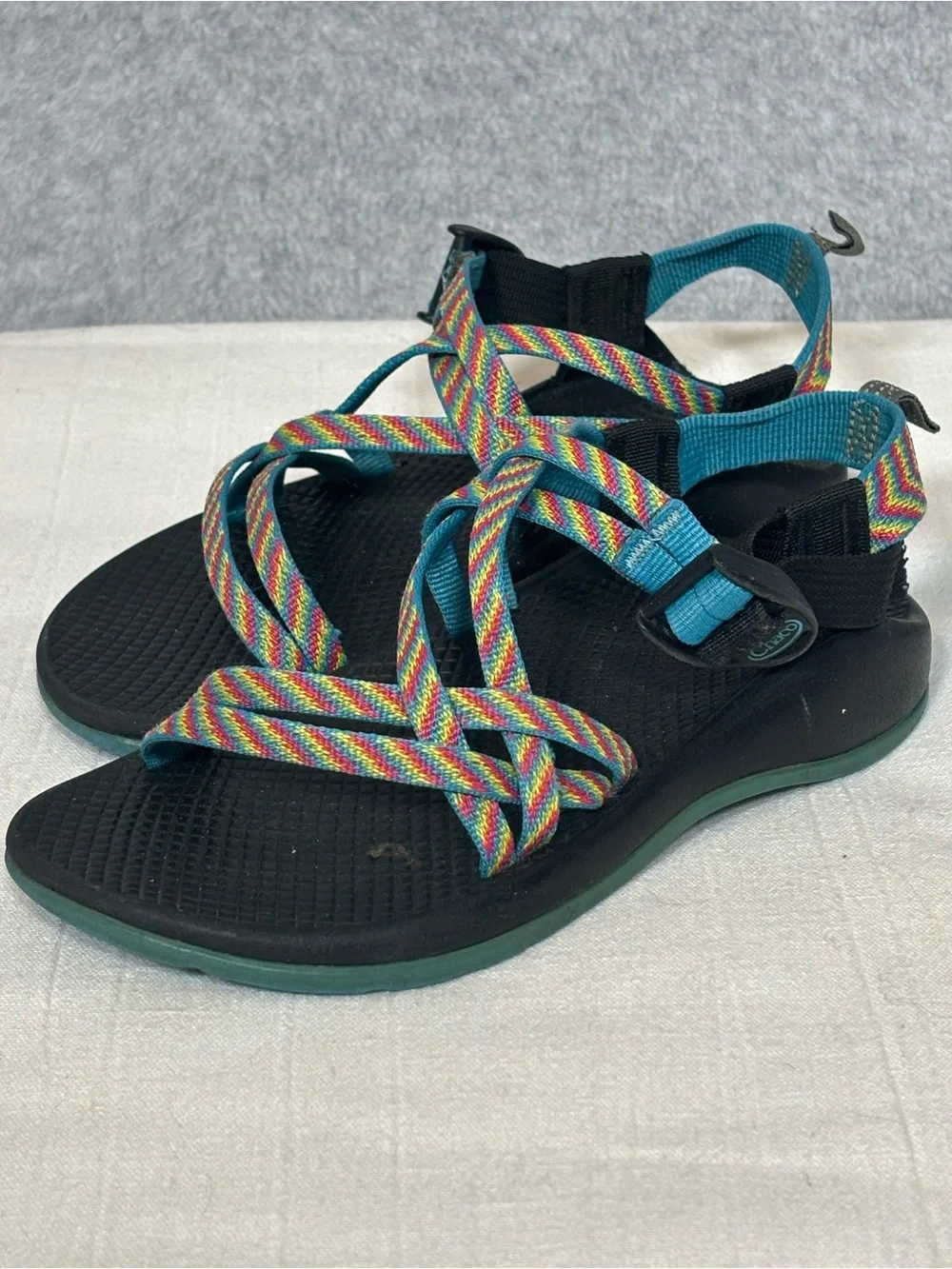Chaco Kids' ZX/2 EcoTread Double-Strap Sandals-Fiesta Rainbow Colorway-Girls 3